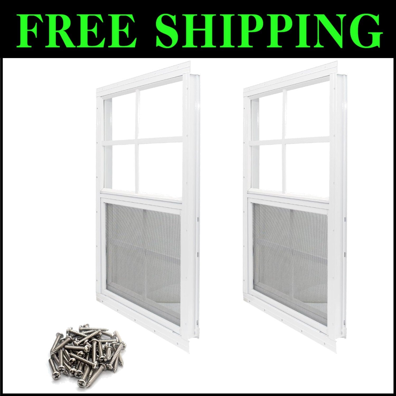 Durable 14x21 Shed Windows with Tempered Glass - 2 Pack for Sheds & Garages