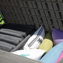 Load image into Gallery viewer, Versatile 100-Gallon Taupe Deck Box for Patio, Pools, and Garden Accessories