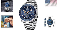 Load image into Gallery viewer, Premium Waterproof Quartz Watch for Men - Stylish Leather &amp; Luminescent Details