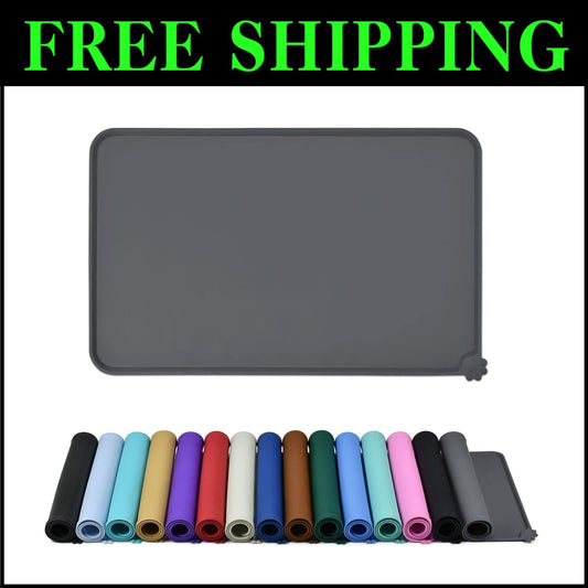 Waterproof Non-Slip Pet Feeding Mat with High Edges for Mess-Free Mealtime
