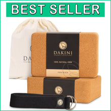 Load image into Gallery viewer, Eco-Friendly Yoga Blocks 2 Pack with Adjustable Strap - 9x6x3 Inch Durability