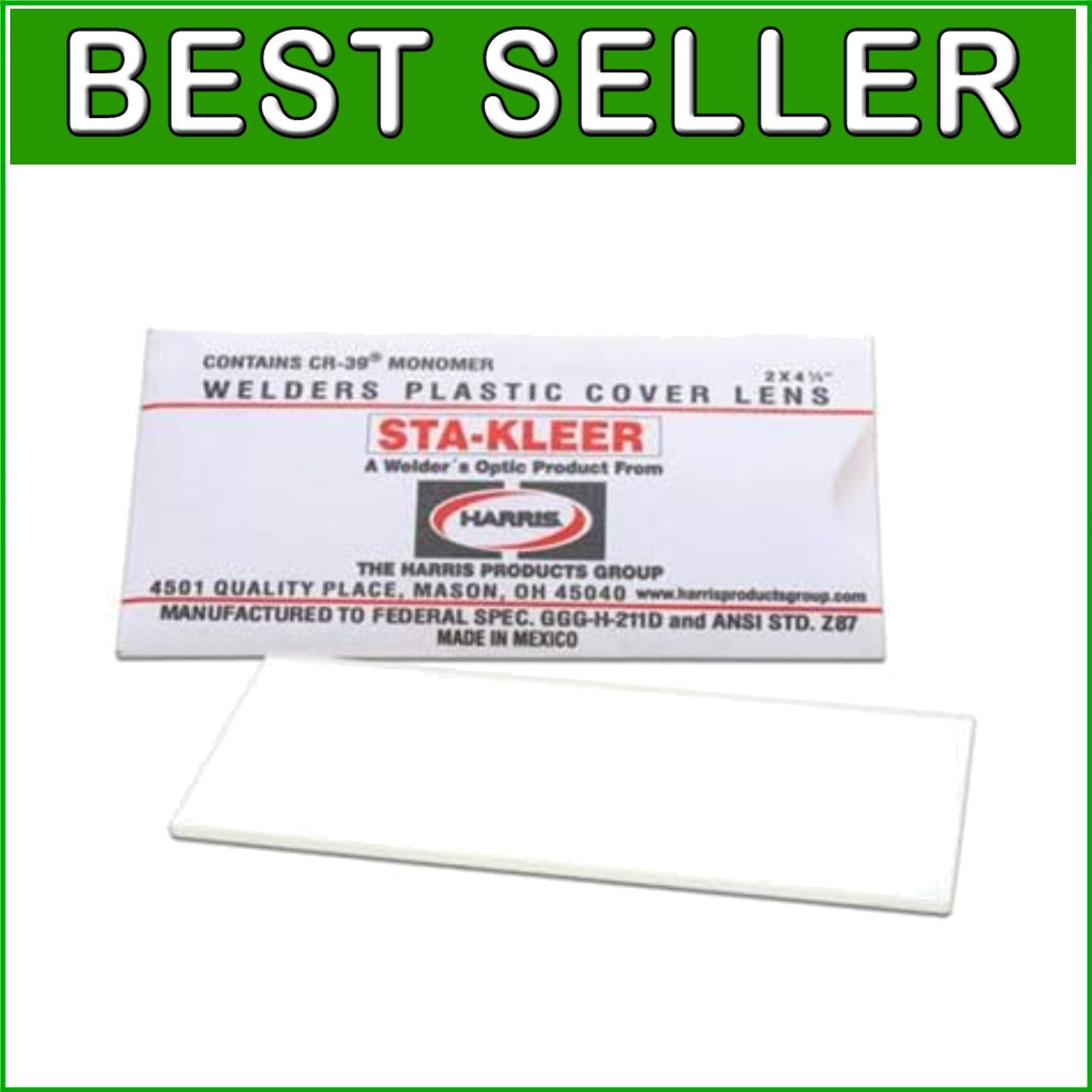 100 Pack Clear Plastic Lens Covers for Welding Helmet - 2" x 4.25" Size