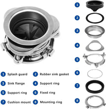 Load image into Gallery viewer, Premium Stainless Steel Sink Flange Kit with Rubber Splash Guard – Easy Install!
