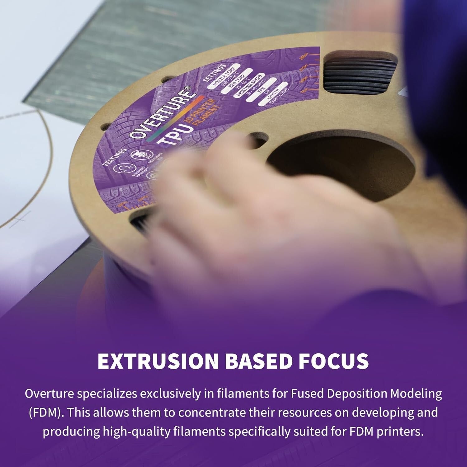 Premium 1kg TPU Filament, 95A Black, Ideal for Layer Adhesion & Durability