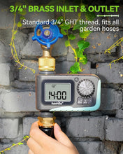 Load image into Gallery viewer, Effortless Gardening: Programmable Brass Sprinkler Timer with Rain Delay Feature