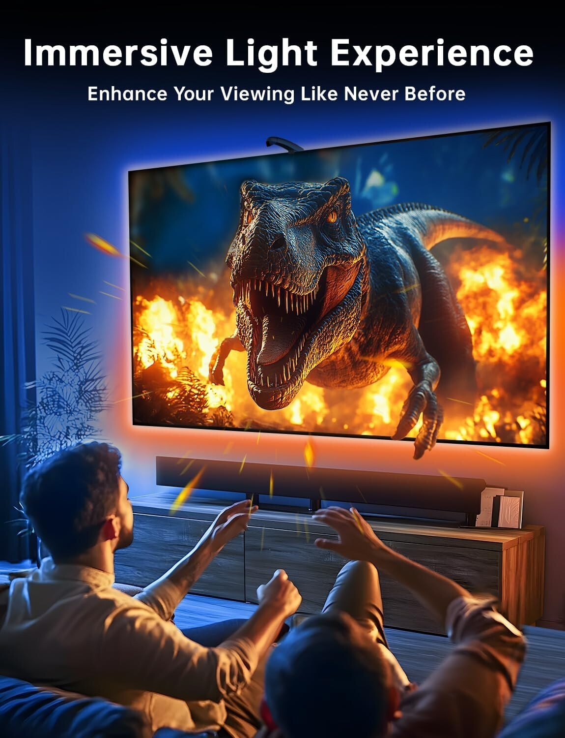 18ft Cuttable Multicolor LED Backlight for 75-85 Inch TV with Smart Controls