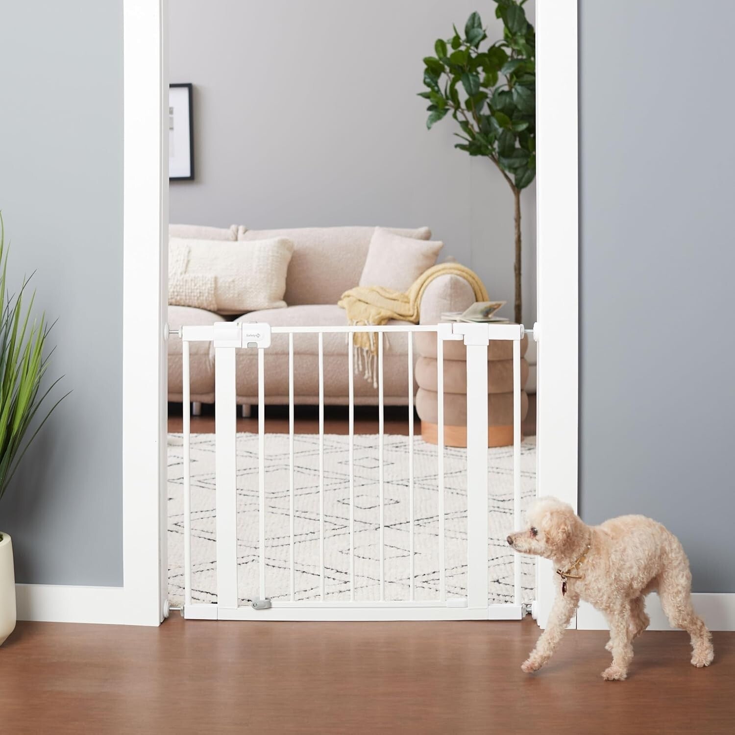 SecureTech Walk-Through Baby Gate – Adjustable 29"-38" for Pets and Children