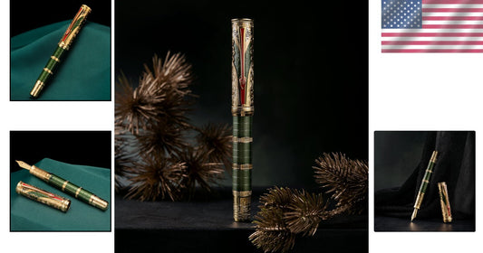 Elegant Metal Fountain Pen with Qin Dynasty Design - Fine Nib and Gift Box