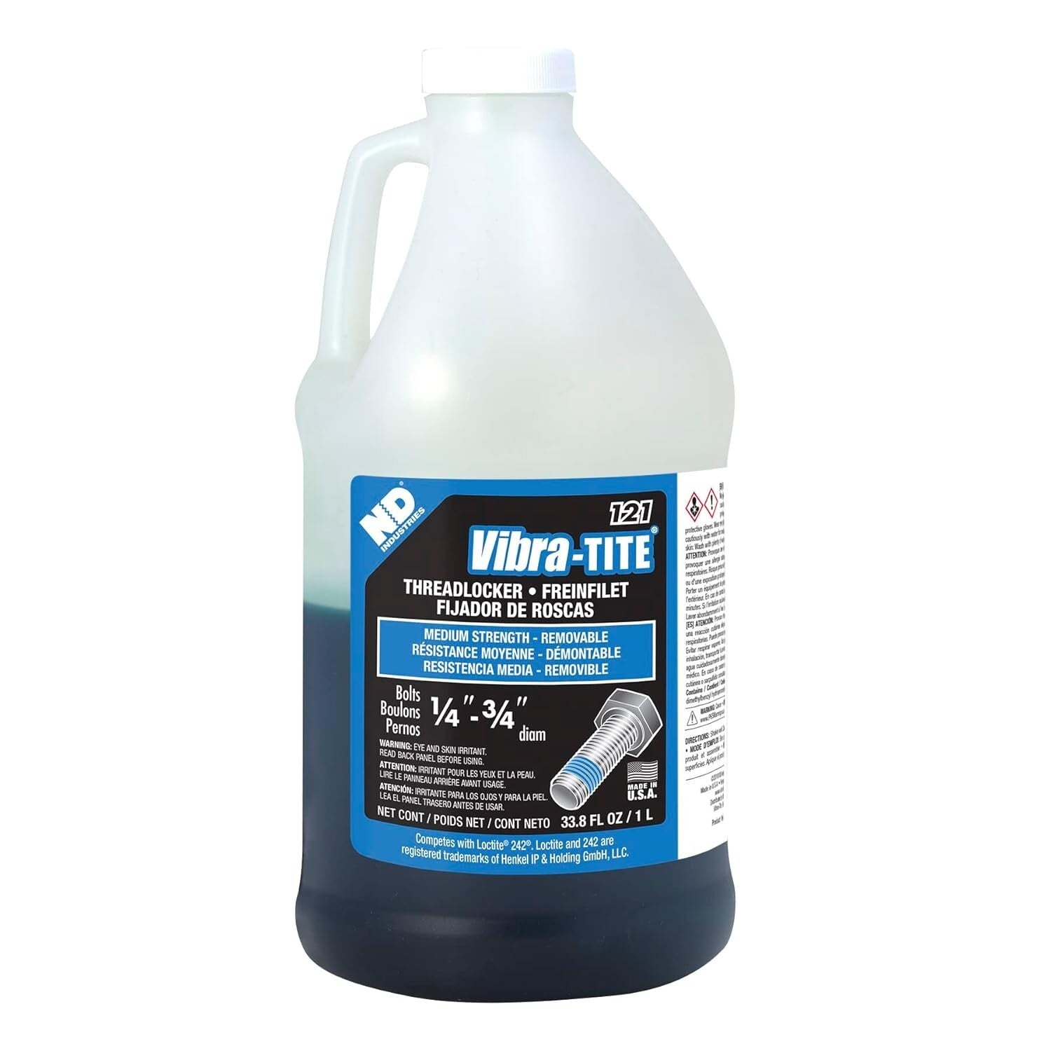 1 Liter Medium Strength Removable Threadlocker - Secure and Versatile Fastening