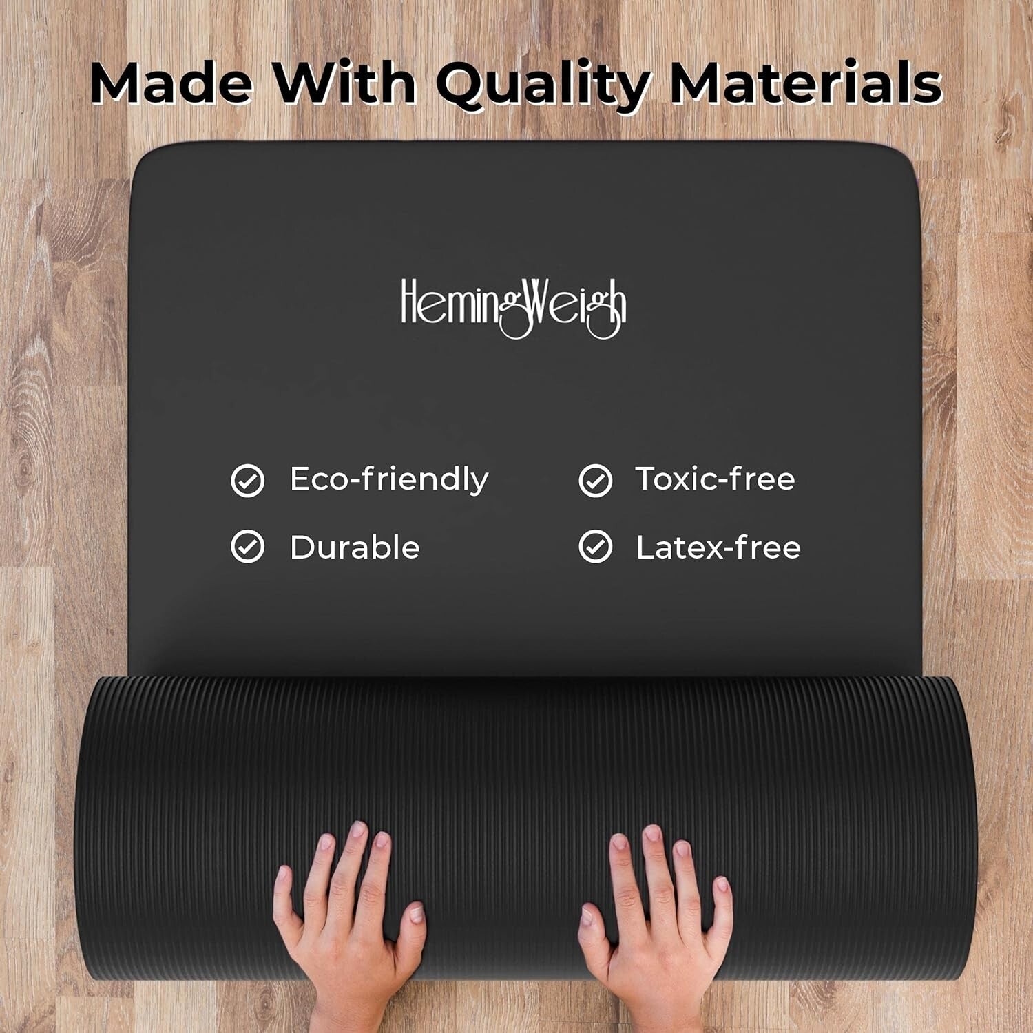 1-Inch Extra Thick Non-Slip Yoga Mat - Lightweight & Portable for Home Workouts