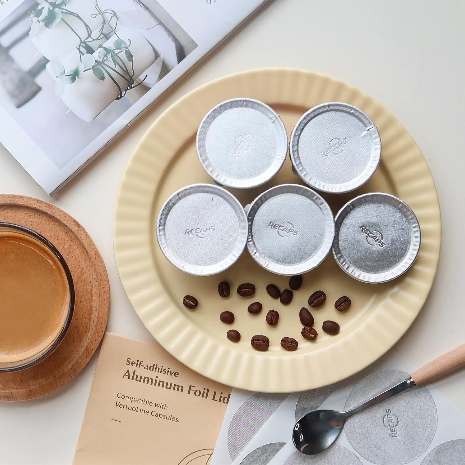 Strong Adhesive Aluminum Foil Lids for Reusable Nespresso Vertuo Coffee Pods