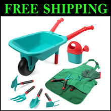 Load image into Gallery viewer, Child-Sized Gardening Tool Set for Outdoor Fun - Includes Wheelbarrow &amp; Gloves