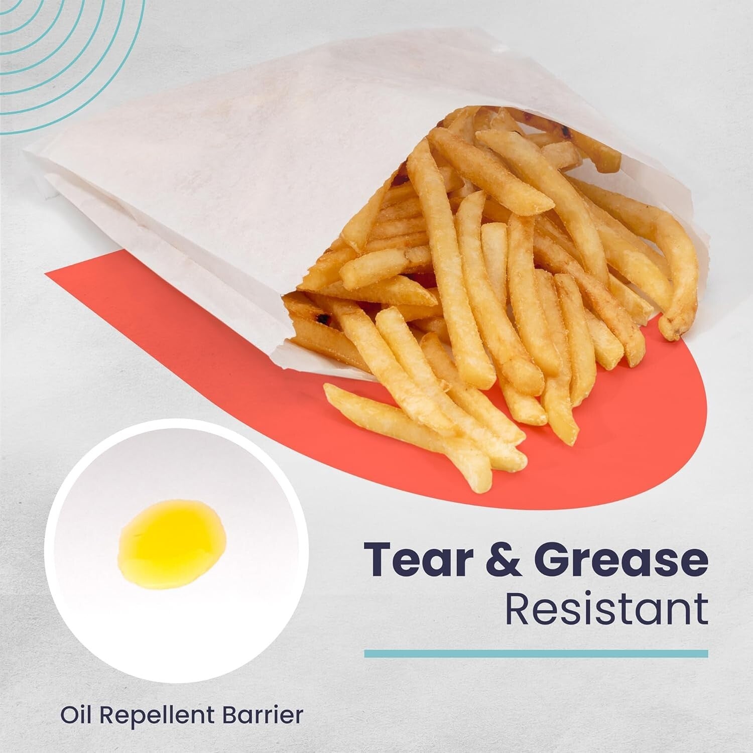 1000 Pack Greaseproof Paper Sandwich Bags - 7x6