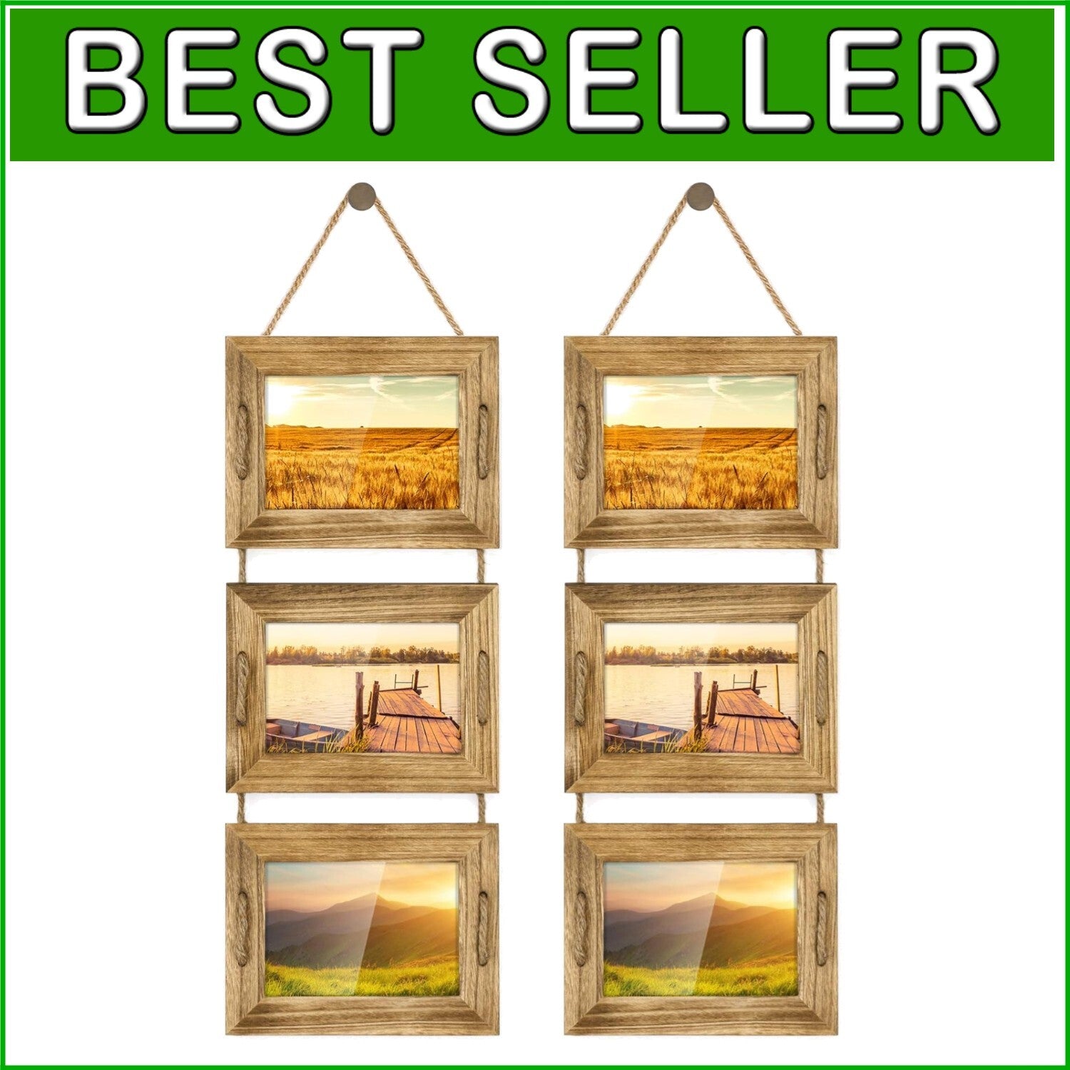 Elegant Rustic Black 5x7 Picture Frames with Versatile Hanging Options