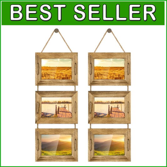 Elegant Rustic Black 5x7 Picture Frames with Versatile Hanging Options