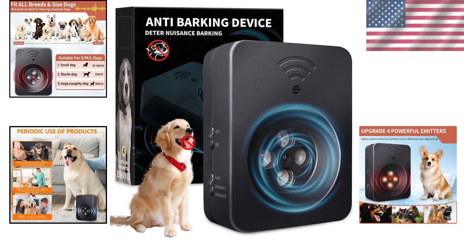Durable USB Rechargeable Dog Barking Control Device - Indoor/Outdoor Use