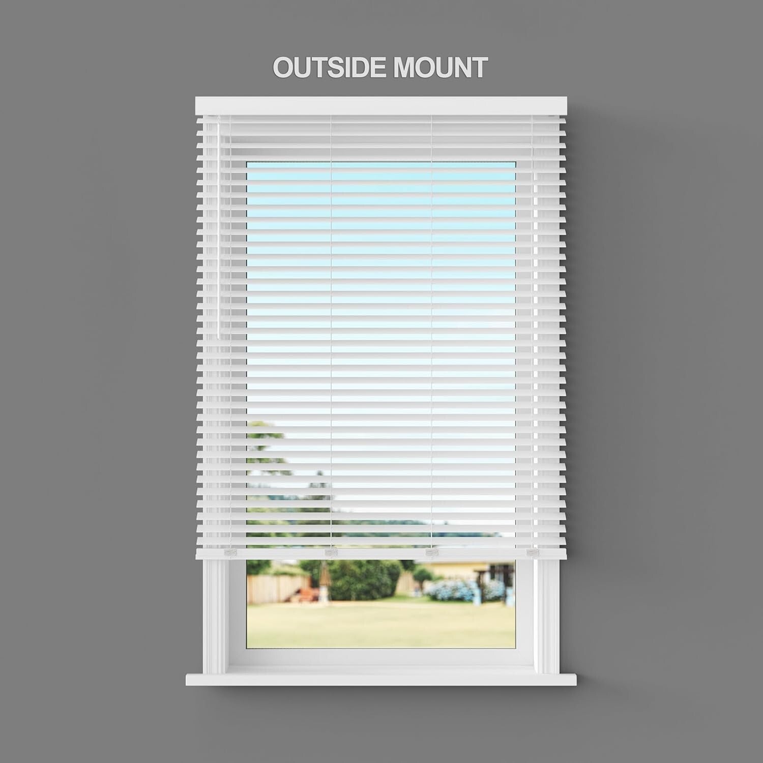 Custom Cut 2-Inch Faux Wood Blinds - Room Darkening, No Cords - 23" x 64"