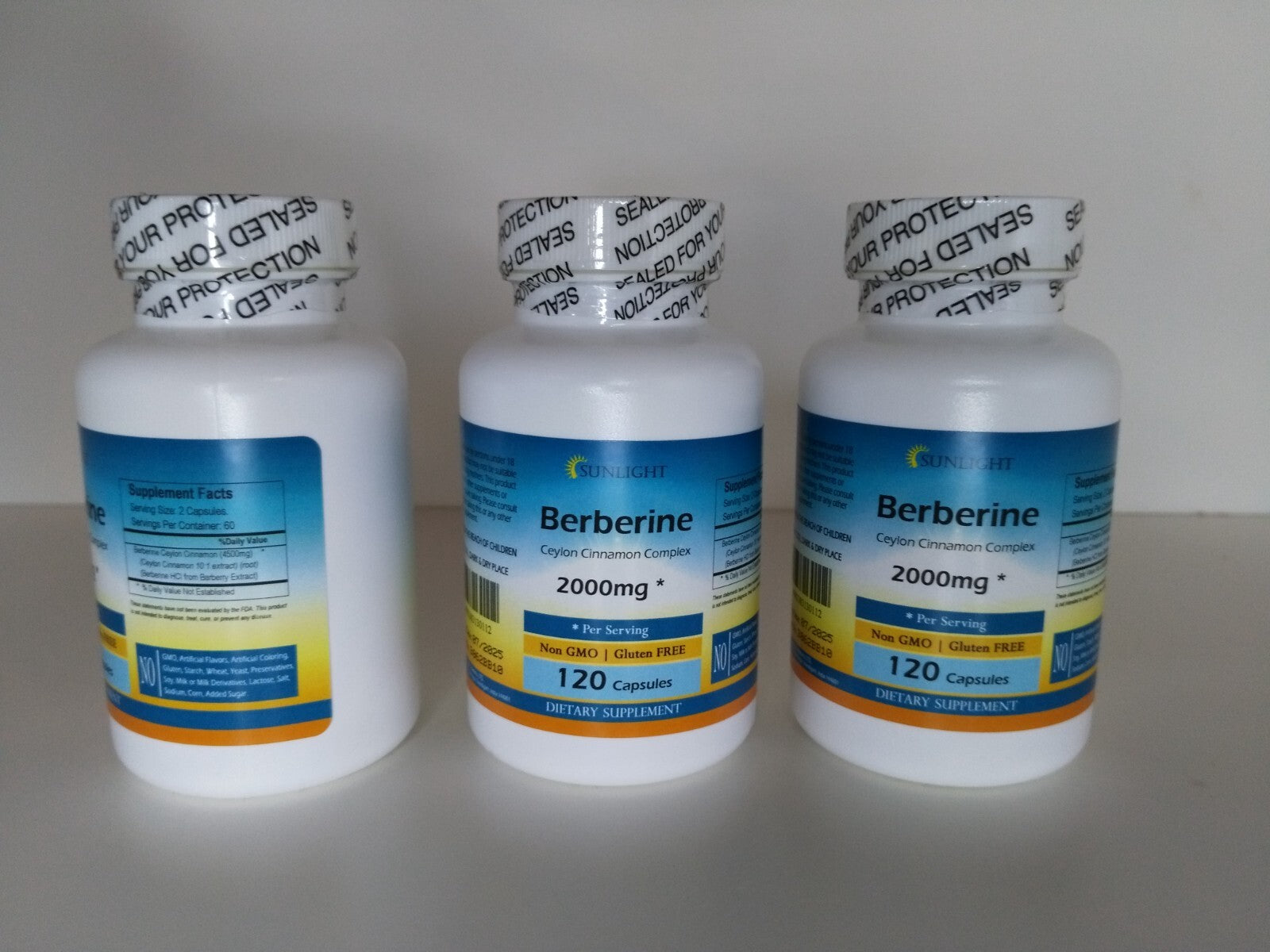 Berberine HCL 2000 MG with Ceylon Cinnamon Complex -360 Capsules 3x Lot - USA