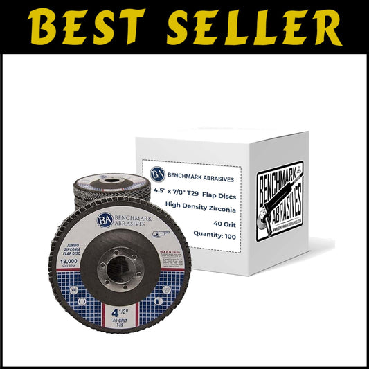 4 1/2" Flap Discs with Premium Zirconia - 40 Grit for Efficient Angle Grinding