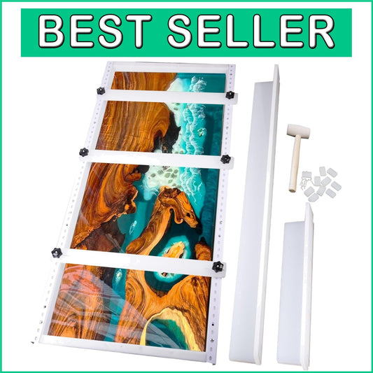 Effortless Resin Art with Large Adjustable 47x19.5x3 Epoxy Mold - No-Seal Design