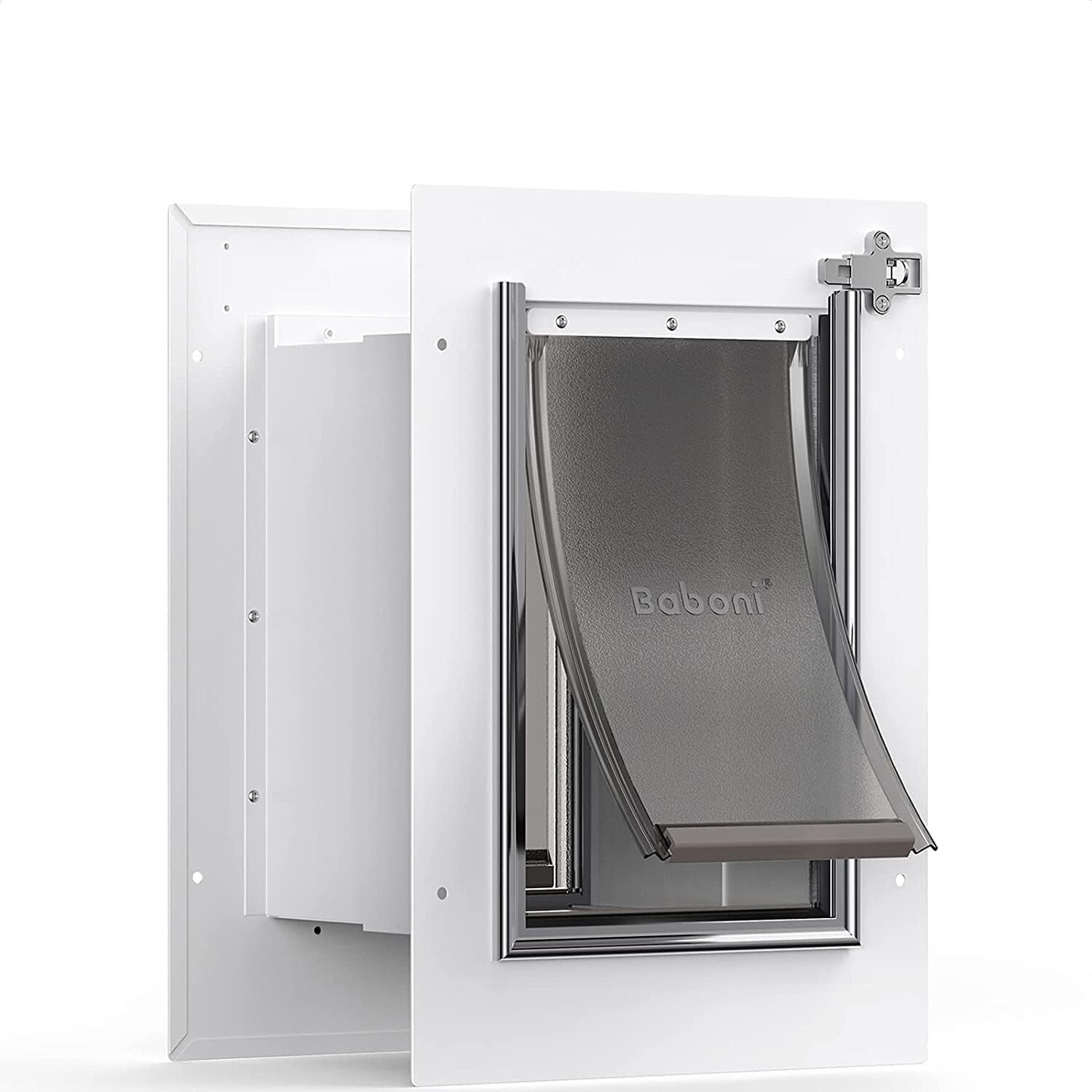 Durable Steel Frame Pet Door for Wall – Double Flap for Cats & Dogs Up to 12 lbs