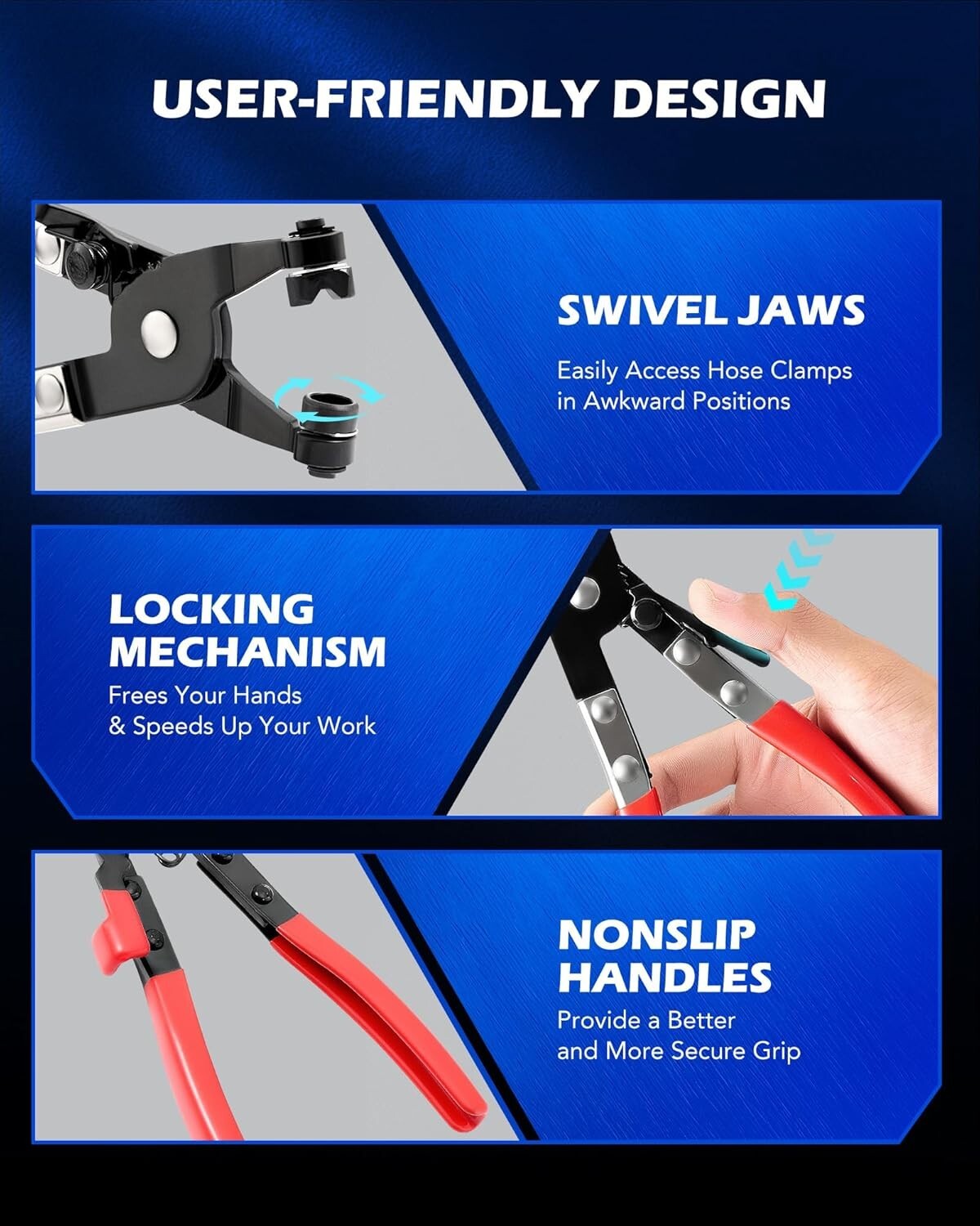 Ergonomic Handle Long Reach Hose Removal Tool Set for Radiator and Heater