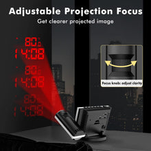 Load image into Gallery viewer, 180° Adjustable Projection Alarm Clock with Wireless Temperature Monitor