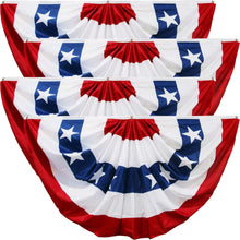Load image into Gallery viewer, 4 Pack American Flag Bunting 3x6 - Perfect for Fourth of July Outdoor Decor