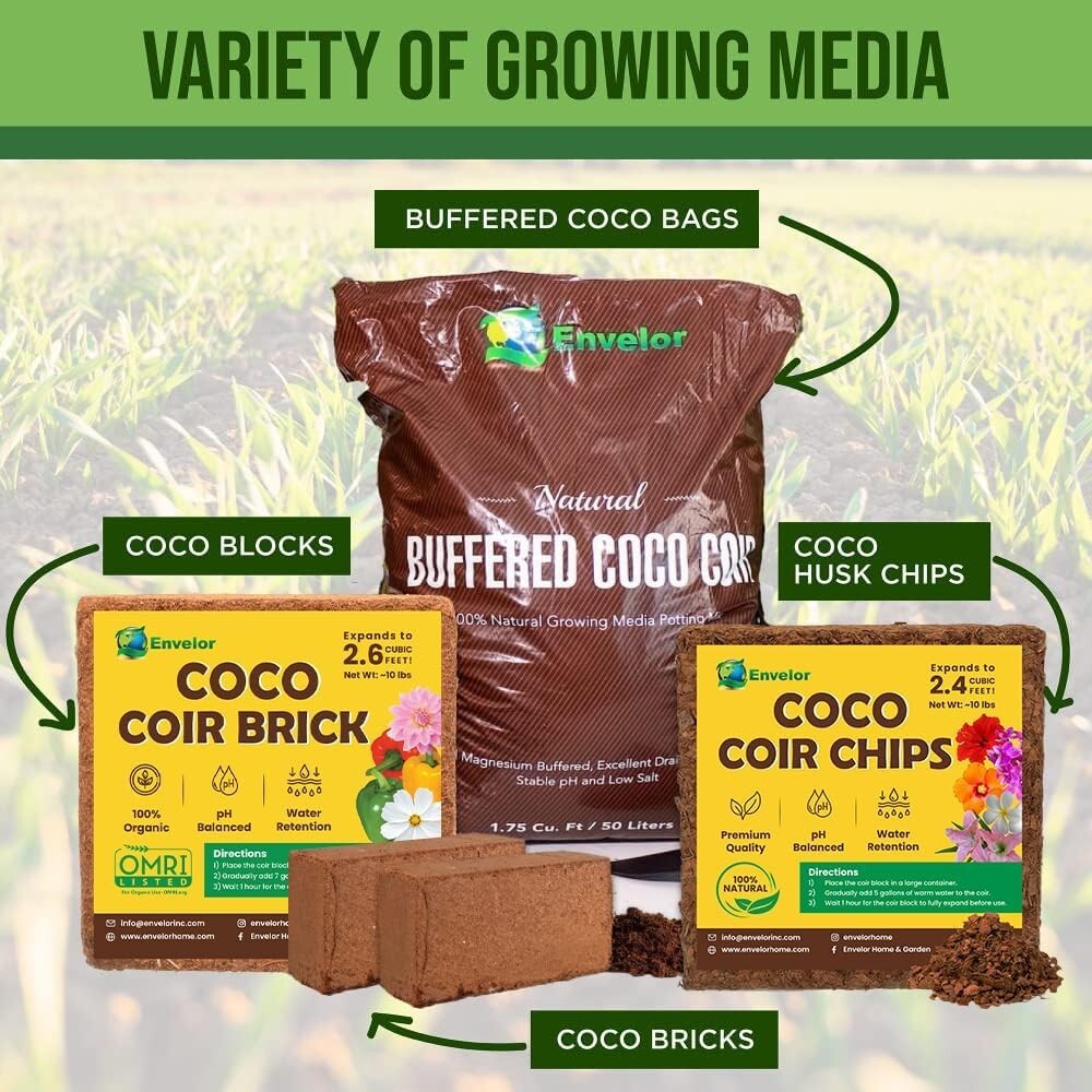 Coconut Coir for Plants – 10 lb Brick Pack for Indoor & Outdoor Gardening Needs