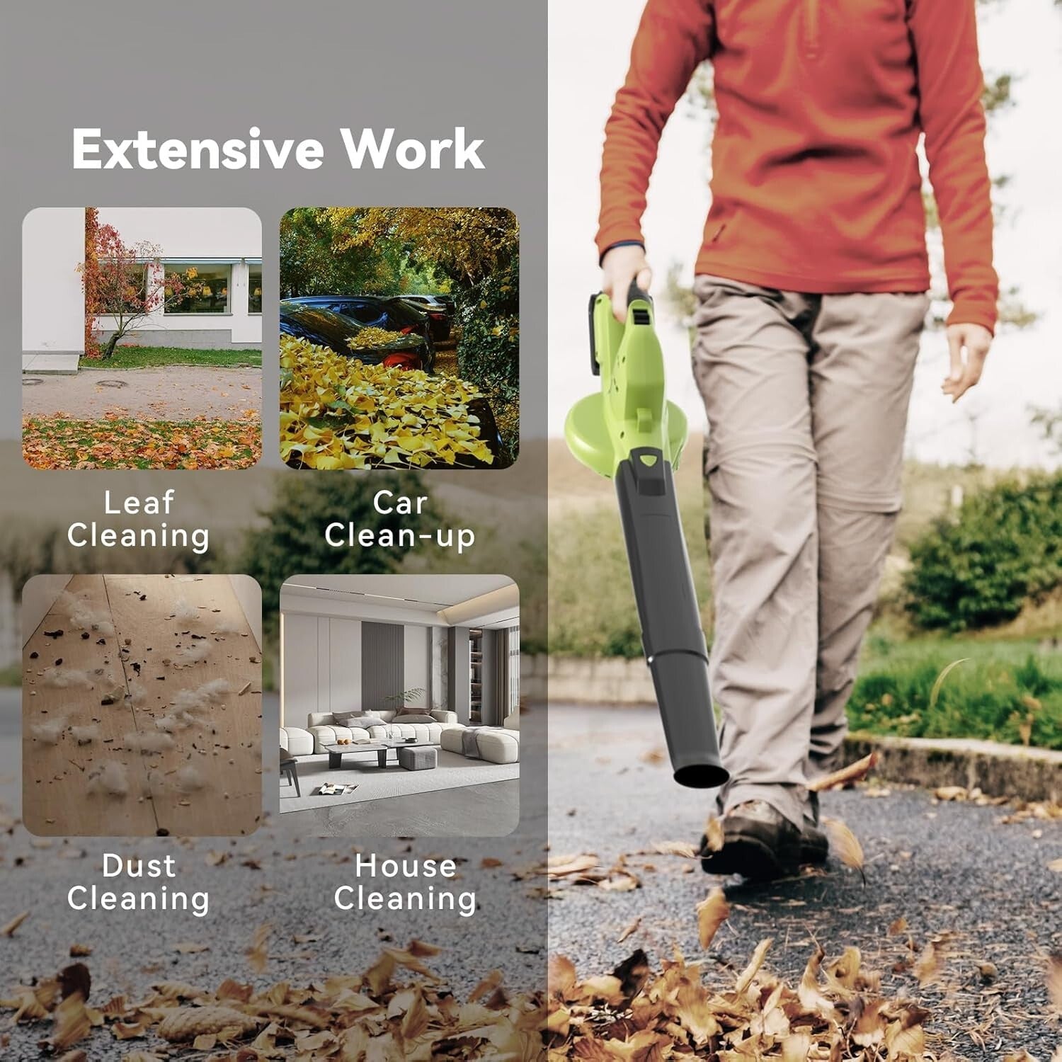 Ergonomic Cordless Leaf Blower - 130 MPH, Rechargeable with User-Friendly Design
