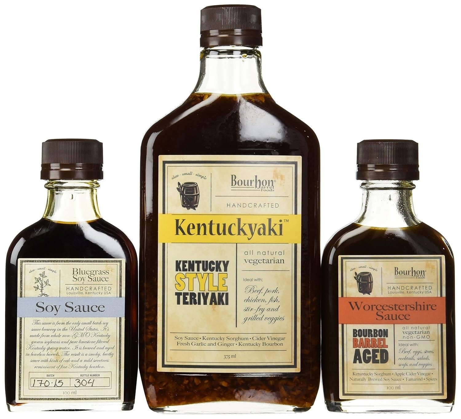 Gourmet Bourbon Barrel Sauce Bundle - Soy, Worcestershire & Kentuckyaki Flavors