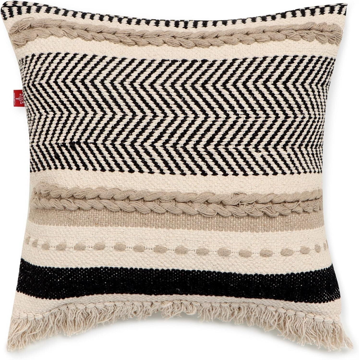 Elegant Boho Throw Pillow Covers - 18"x18" Cushion Set for Cozy Home Style