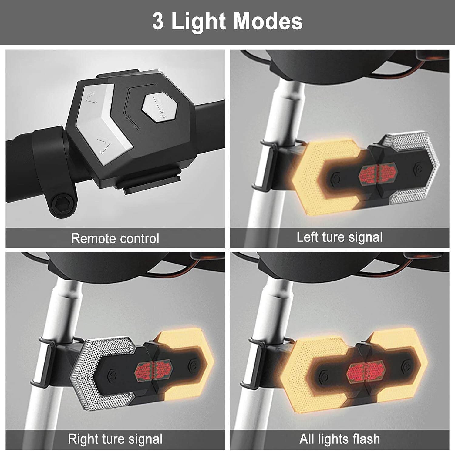 USB Rechargeable Bike Tail Light with Turn Signals - Waterproof & Bright LED