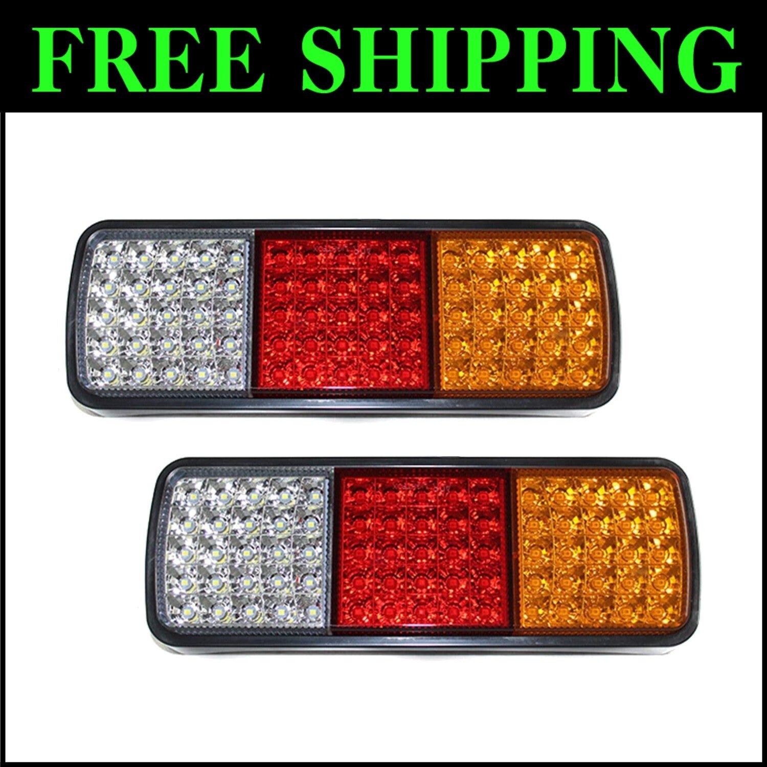 Multi-Function 75 LED Waterproof Trailer Lights - Brake, Tail, Signal Lights Set