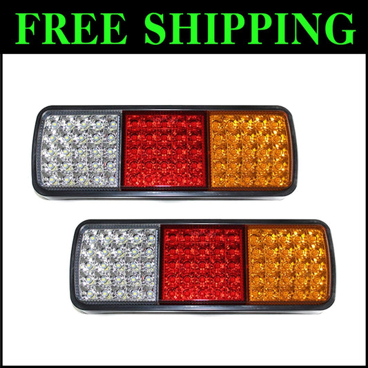 Multi-Function 75 LED Waterproof Trailer Lights - Brake, Tail, Signal Lights Set