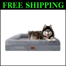 Load image into Gallery viewer, Large Cozy Dog Bed with Anti-Slip Bottom &amp; Memory Foam Bolster for Extra Comfort