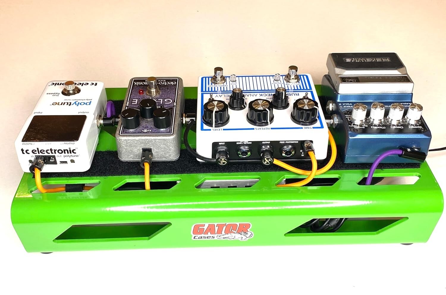 6-Pack Orange Solderless Guitar Pedal Patch Cables - Easy Customization Kit