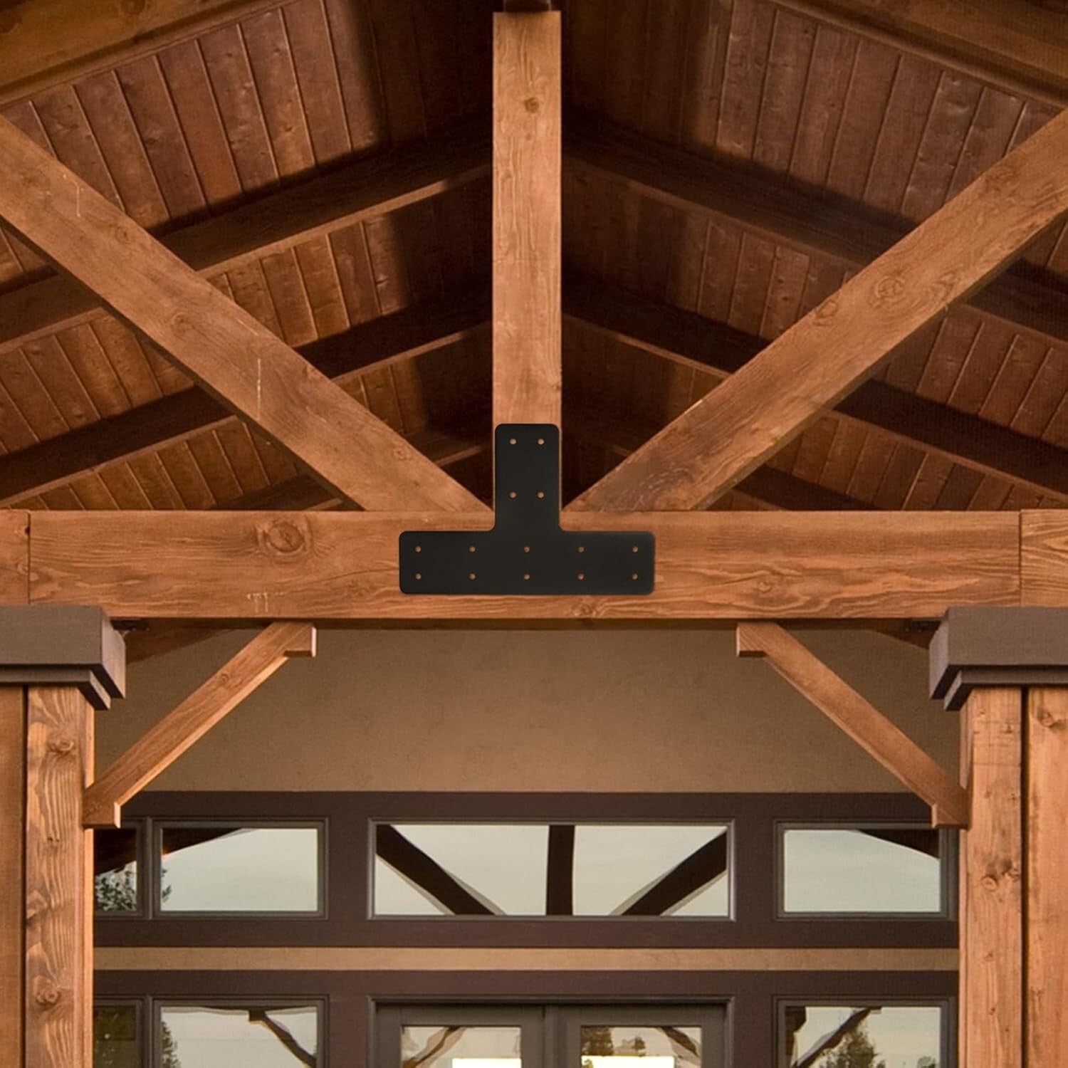 T Shape Steel Brackets 4pcs, 12x8 Inches - Ideal for Garden and Furniture Repair