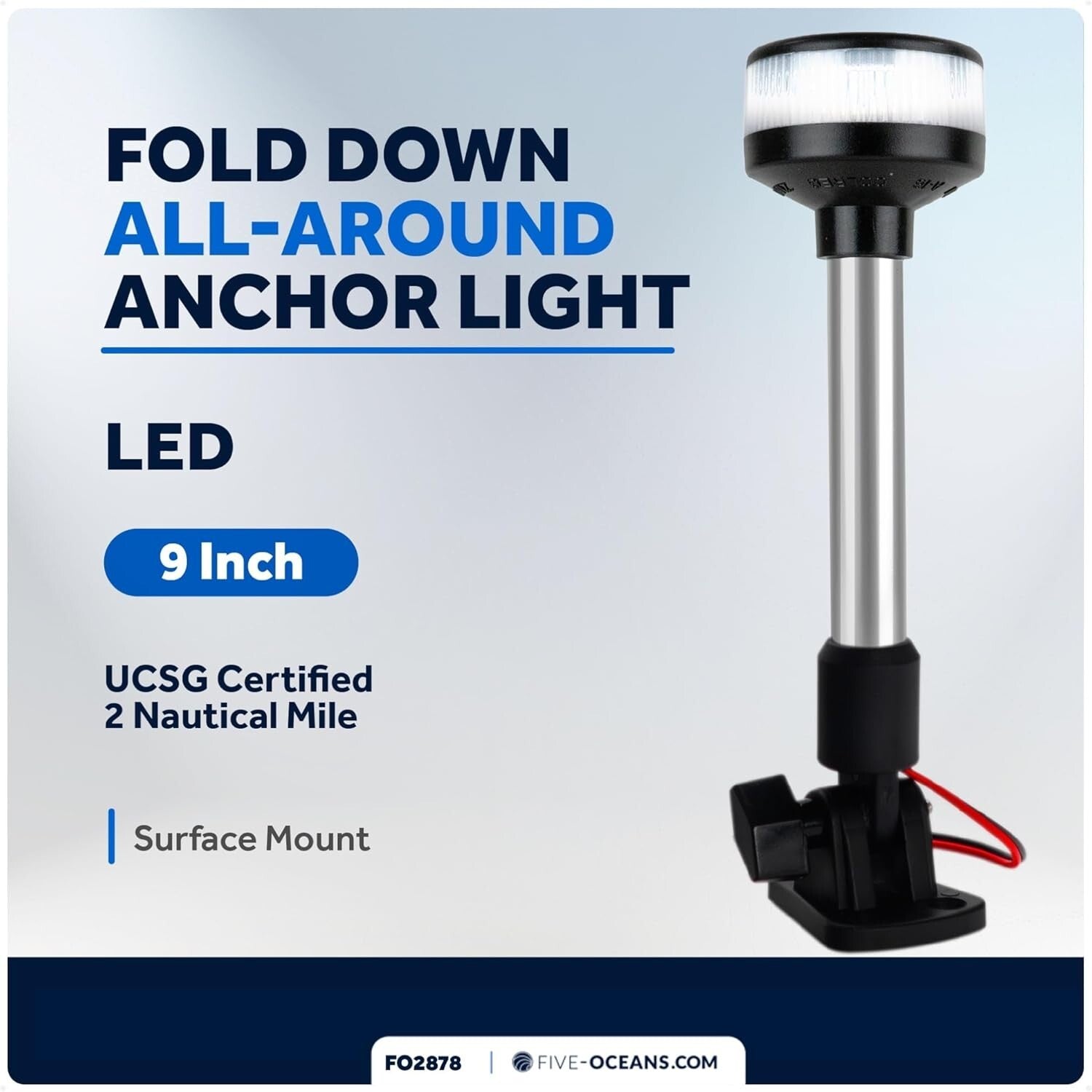 Bright 9-Inch LED Anchor Light with Clear Lens - Certified for Safe Navigation