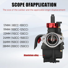 Load image into Gallery viewer, Lightweight 22mm Anodized Carburetor for Optimal Motorcycle Performance