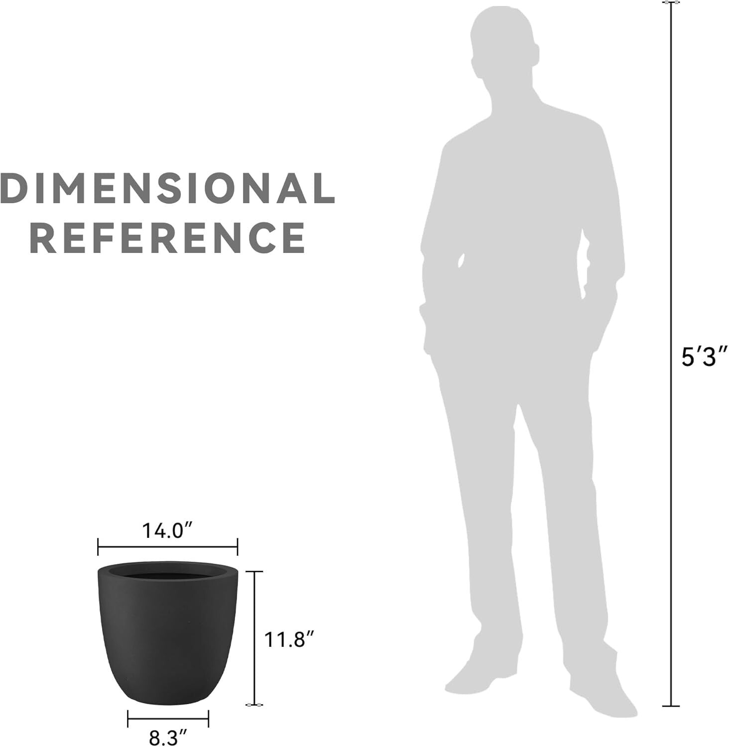 Elegant 14'' Concrete Plant Pot with Drainage for Modern Indoor & Outdoor Spaces