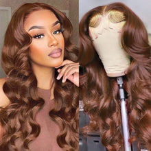 Load image into Gallery viewer, 24 Inch Brown Body Wave Glueless Lace Front Wig - Versatile for Any Occasion