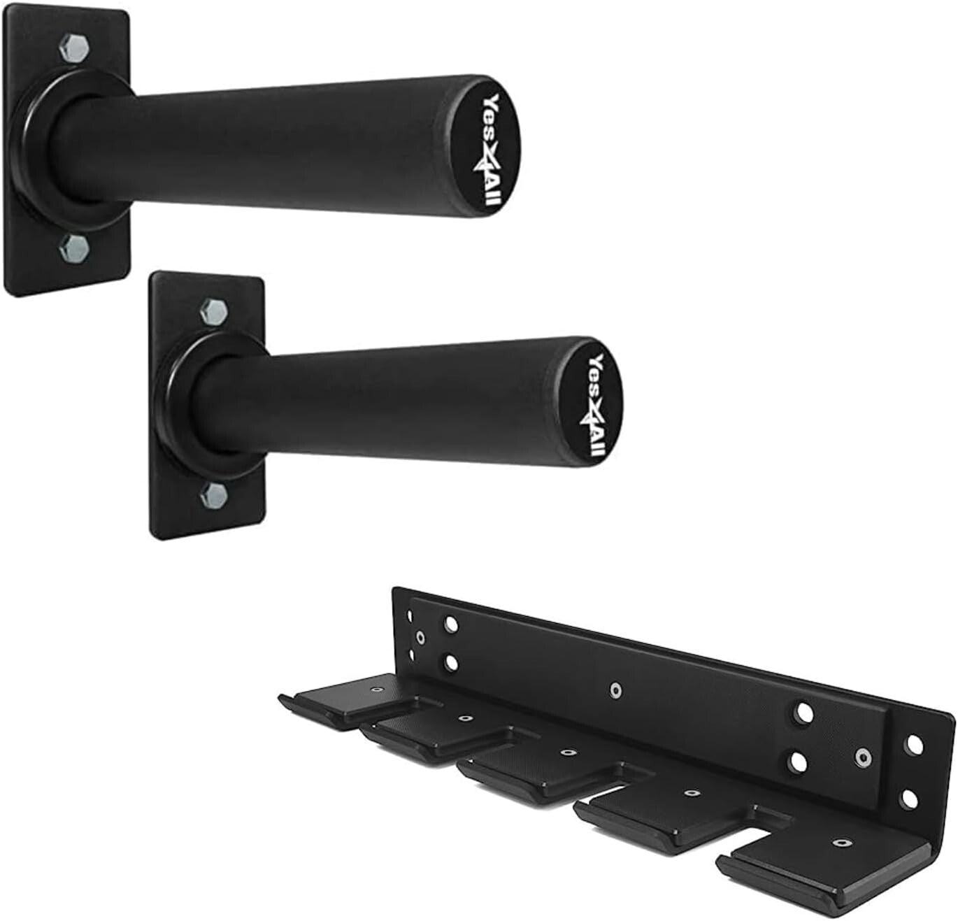 Compact Olympic Weight Plate Holder with Heavy-Duty Wall Mount - 550lb Capacity