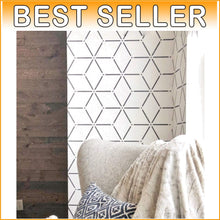 Load image into Gallery viewer, Geometric Wall Stencils for Painting - 2-Pack (17x32 in), Reusable &amp; Versatile
