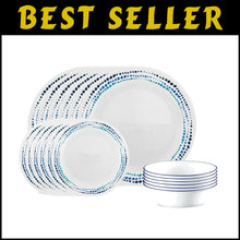 Load image into Gallery viewer, Contemporary Ocean Blue 18-Piece Dinnerware Set – Timeless Style &amp; Functionality
