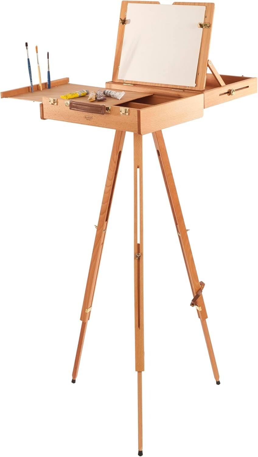 Classic Adjustable Tripod Easel in Natural Wood - Ideal for Outdoor Artists