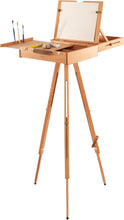 Load image into Gallery viewer, Classic Adjustable Tripod Easel in Natural Wood - Ideal for Outdoor Artists