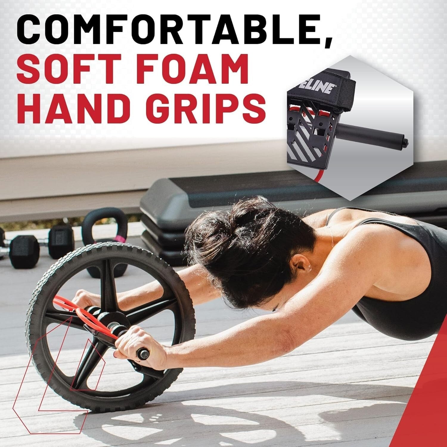Full Body Functional Fitness Power Wheel - Strengthens Abs & All Muscle Groups