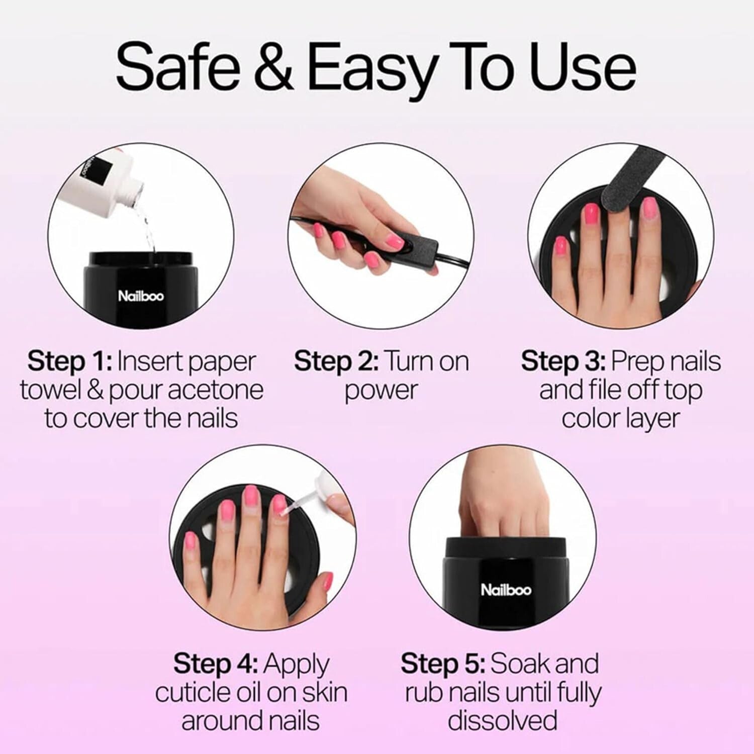 Magically Fast Nail Remover Bowl - Effortless Dip Powder and Gel Polish Removal