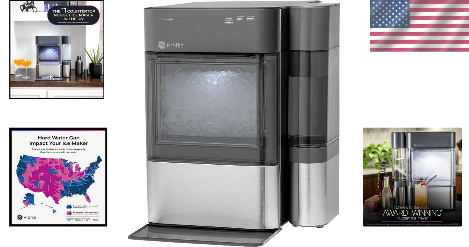 Fast-Production Countertop Ice Maker - 38 lbs of Chewable Ice with WiFi Control